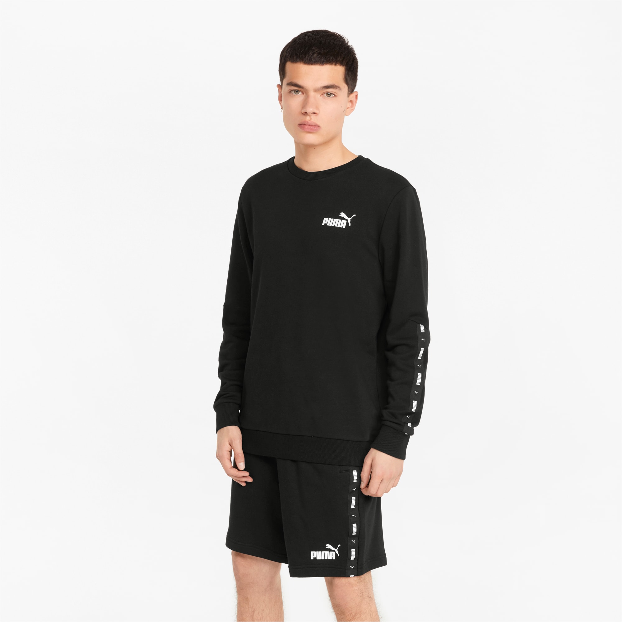 puma tape tie waist crew sweatshirt